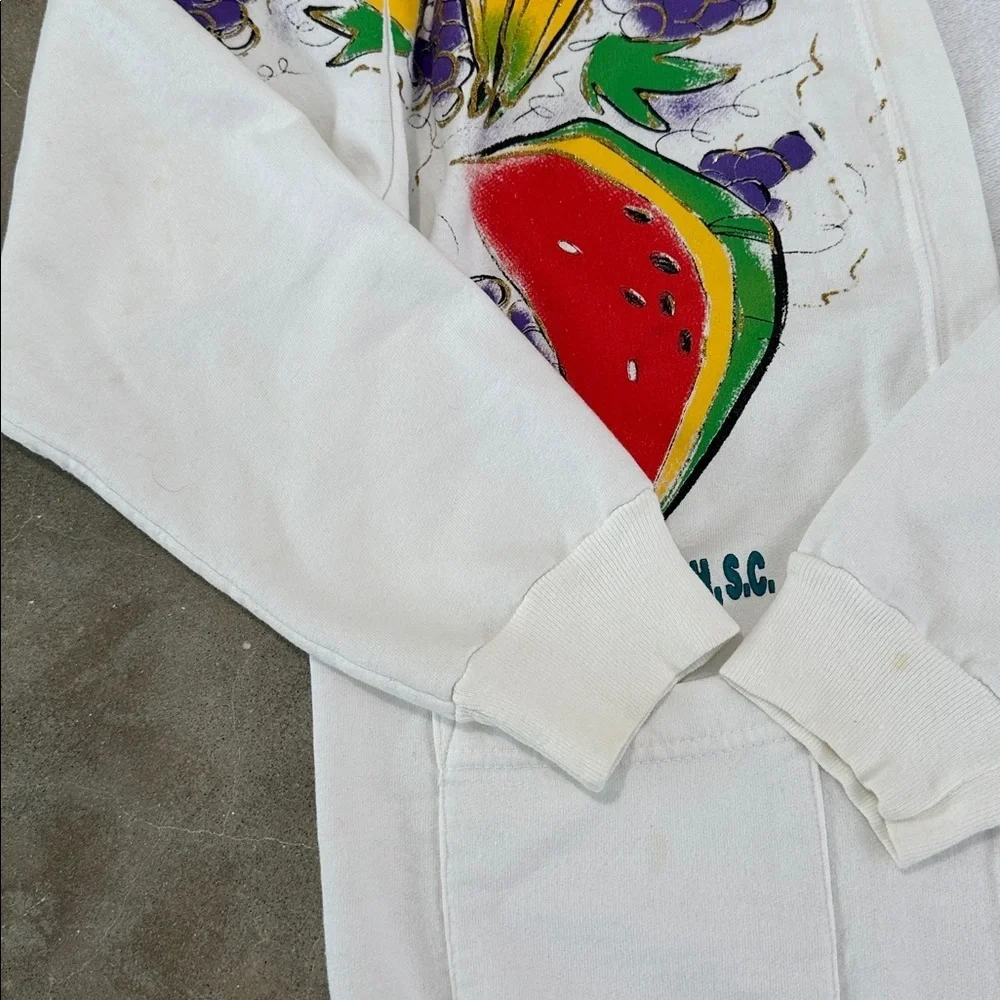 Vintage Myrtle Beach Fruit Print White Cardigan - Picture 10 of 11